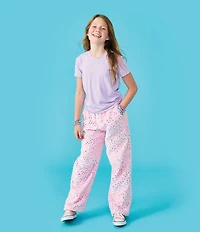 Iscream Little/Big Girls Metallic Star Print Plush Pants