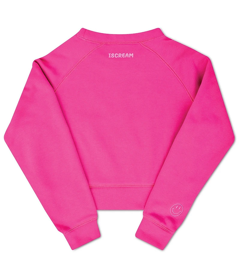 Iscream Little/Big Girls Happy Vibes Graphic Long Sleeve Crew Neck Sweatshirt