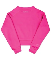 Iscream Little/Big Girls Happy Vibes Graphic Long Sleeve Crew Neck Sweatshirt