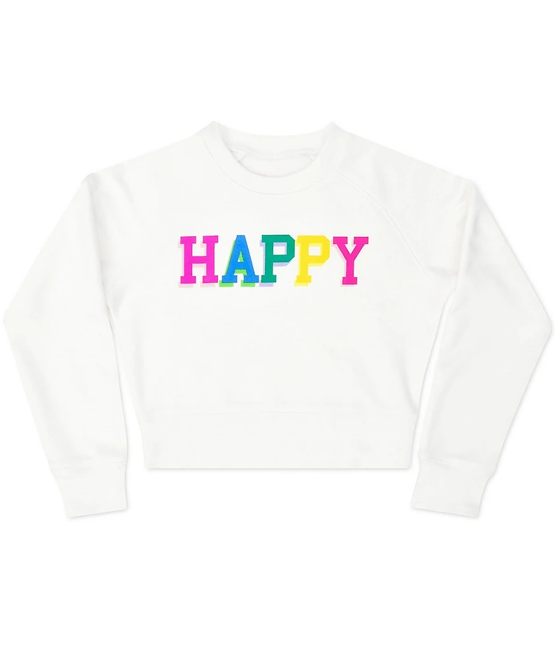 Iscream Little/Big Girls Long Sleeve Happy Graphic Sweatshirt
