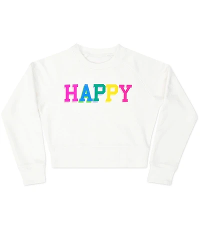 Iscream Little/Big Girls Long Sleeve Happy Graphic Sweatshirt