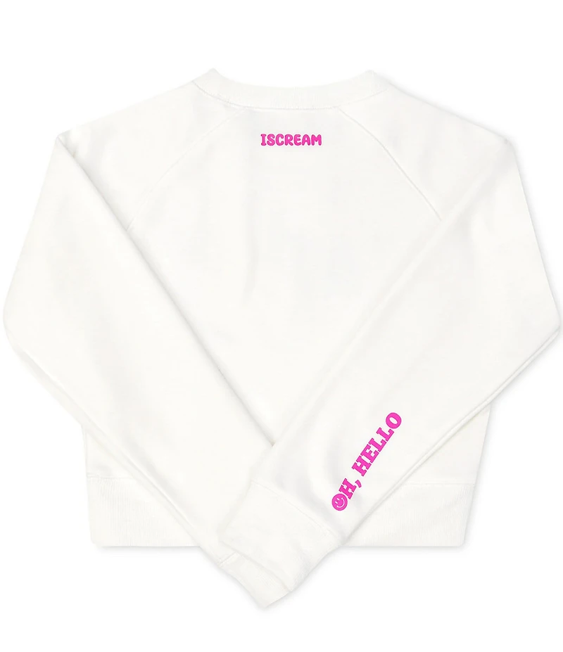 Iscream Little/Big Girls Long Sleeve Happy Graphic Sweatshirt