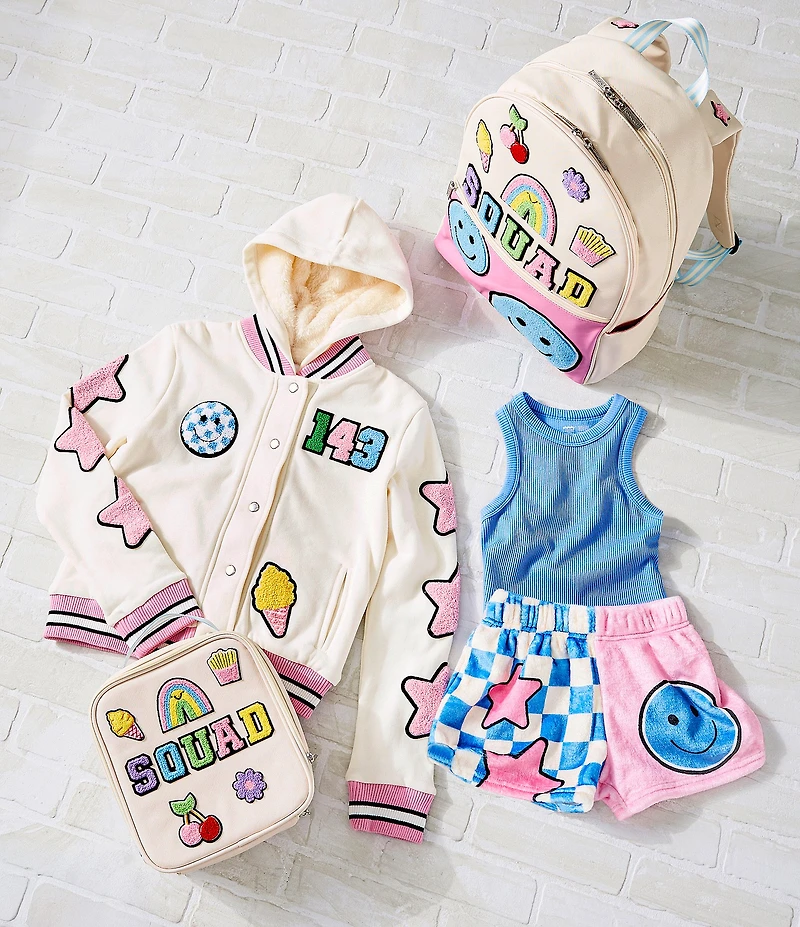 Iscream Little/Big Girls Long Sleeve Smile Squad Chenille-Patch Jacket