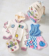 Iscream Little/Big Girls Long Sleeve Smile Squad Chenille-Patch Jacket