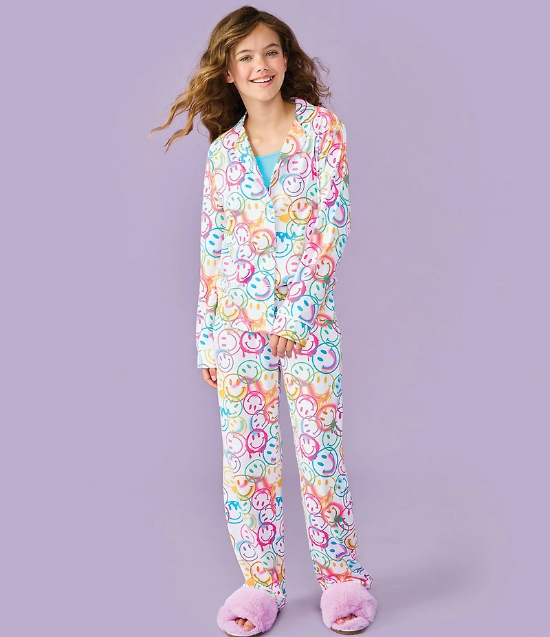 Iscream Little/Big Girls Smiles Everywhere Long Sleeve Top & Pants Lounge Set