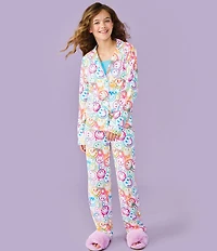 Iscream Little/Big Girls Smiles Everywhere Long Sleeve Top & Pants Lounge Set