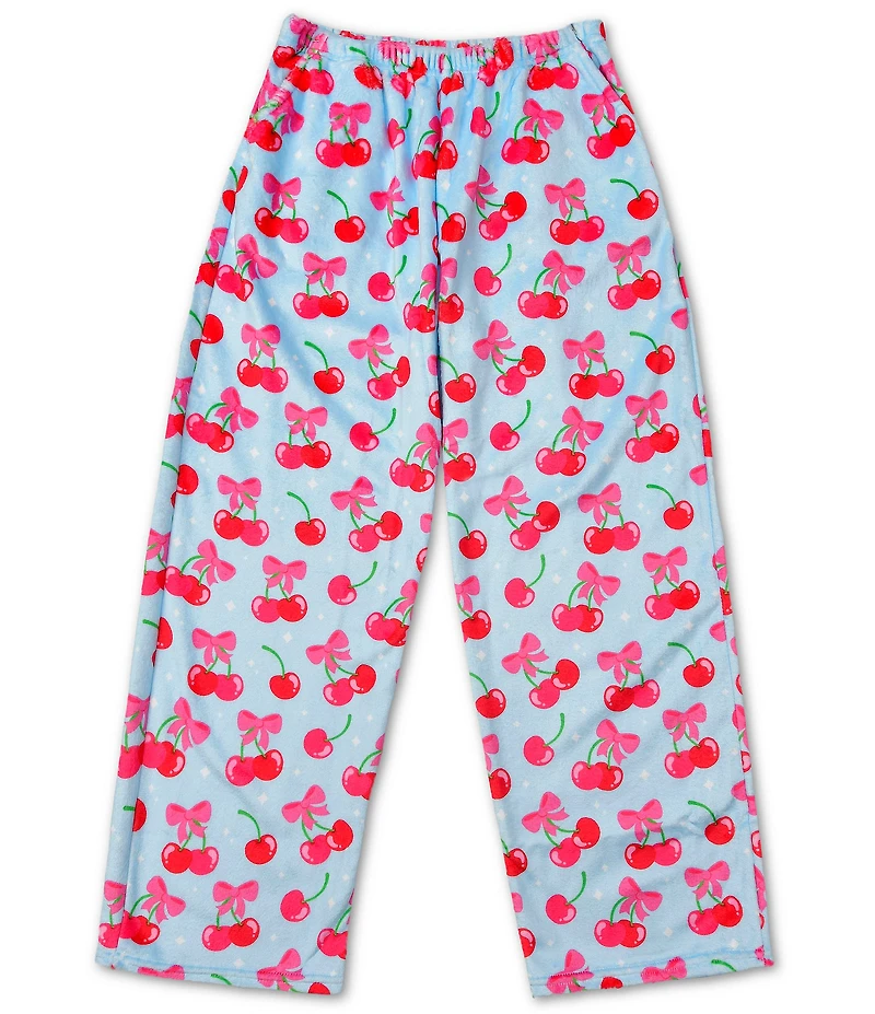 Iscream Little/Big Girls Cheer Cherries Print Plush Pants