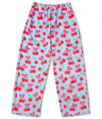 Iscream Little/Big Girls Cheer Cherries Print Plush Pants