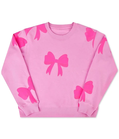 Iscream Little/Big Girls Ribbon Bows Sleeve Embroidered Detail Sweatshirt