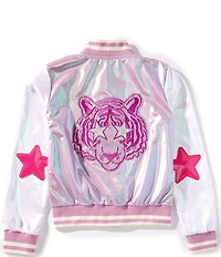 Iscream Little/Big Girls Tiger Metallic Varsity Jacket