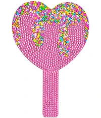 Iscream Sprinkle Sparkle Rhinestone Heart Hand Held Mirror