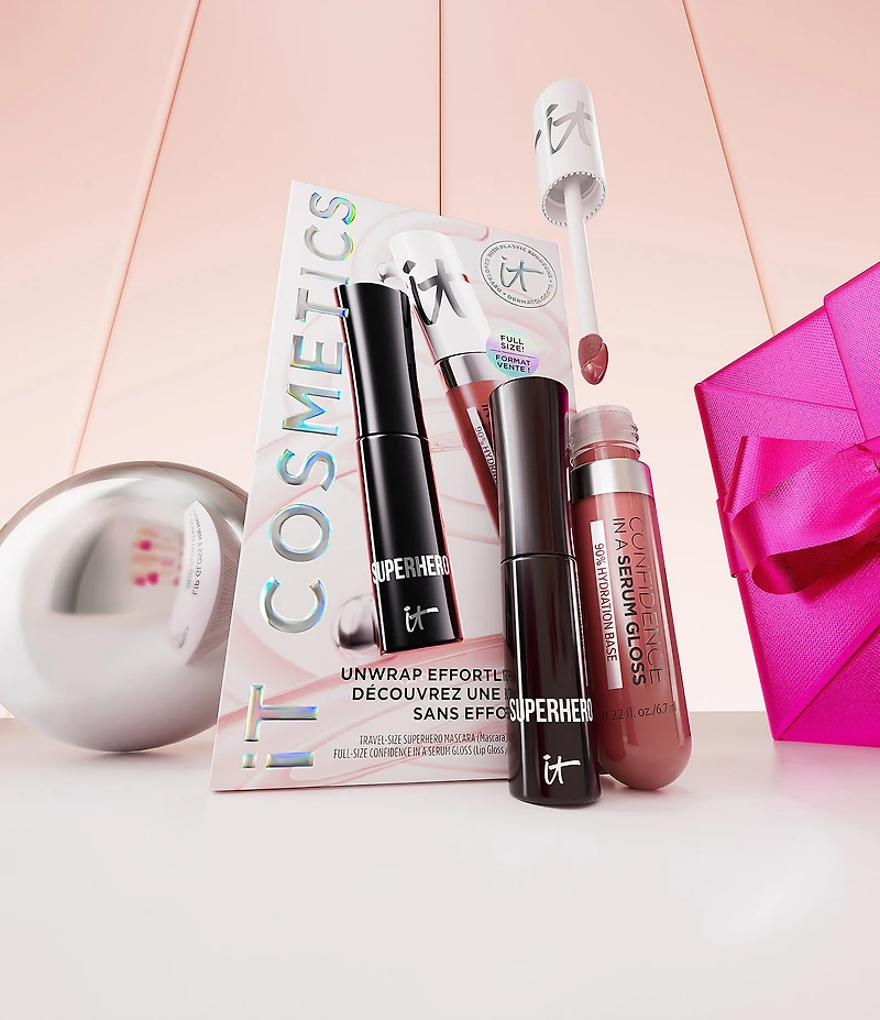 IT Cosmetics Unwrap Effortless Color Mascara & Lip Gloss Makeup Set