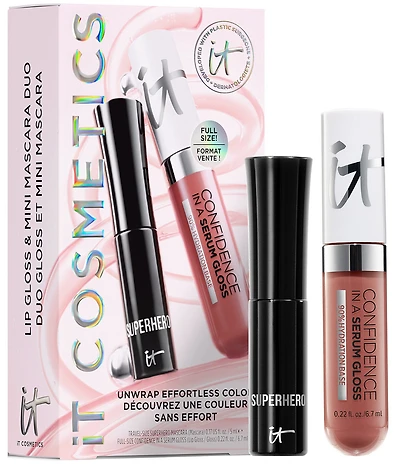 IT Cosmetics Unwrap Effortless Color Mascara & Lip Gloss Makeup Set