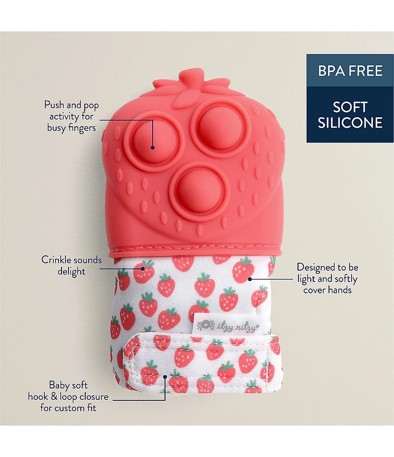 Itzy Ritzy Itzy Mitt Pop™ Strawberries Sensory Teething Mitten