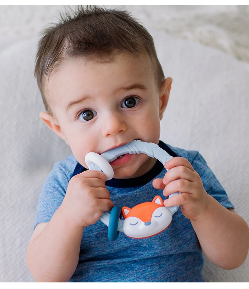 Itzy Ritzy Rattle & Teether Rings - Fox