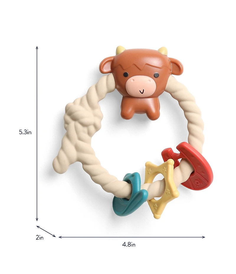 Itzy Ritzy Highland Cow Ritzy Rattle® with Teething Rings