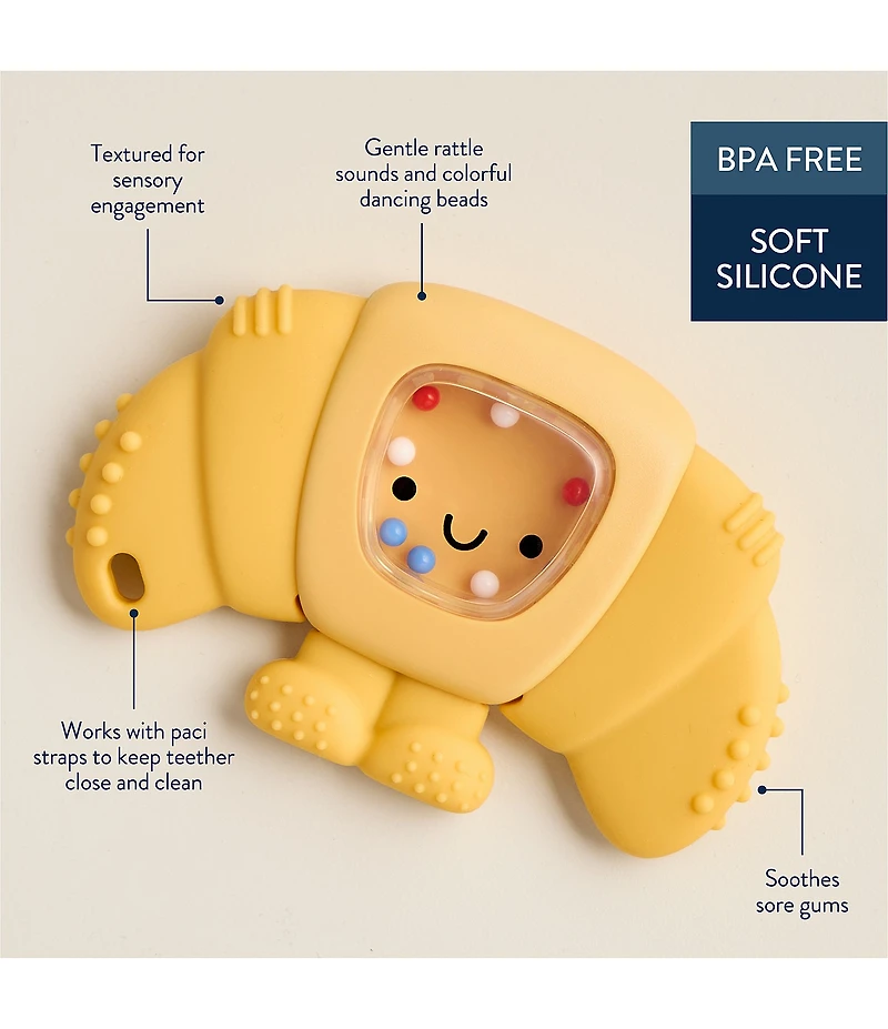 Itzy Ritzy Sweetie Shake Plus™ Croissant Rattle & Teether