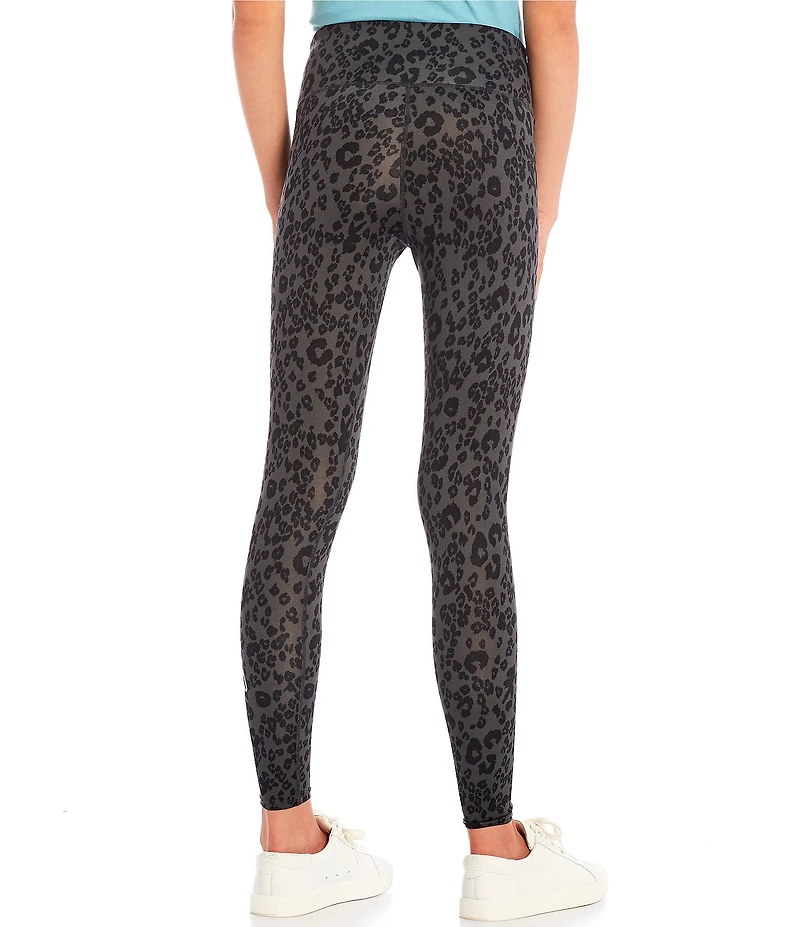 Ivory Ella Embossed-Printed Animal Print Ankle Leggings