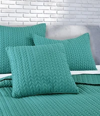 J by J. Queen New York Cayman Herringbone Quilted Pattern 20#double; Square Decorative Throw Pillow