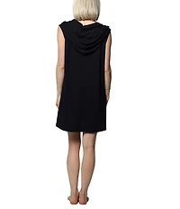 J Valdi Bondi Sleeveless Zip Front Hoodie Swim Cover-Up