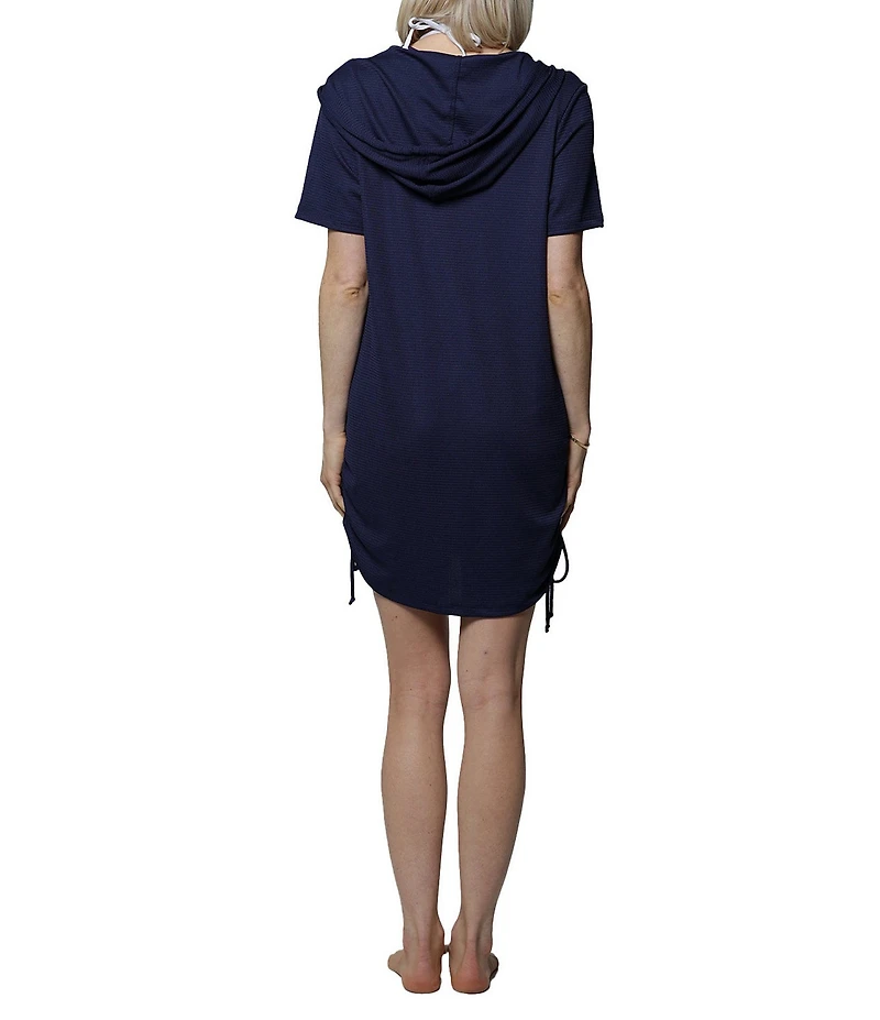 J Valdi Bondi Thermal Knit Full Zip Hoodie Swim Cover-Up