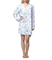 J Valdi Rayon Crinkle Seashell Big Shirt Swim Cover-Up