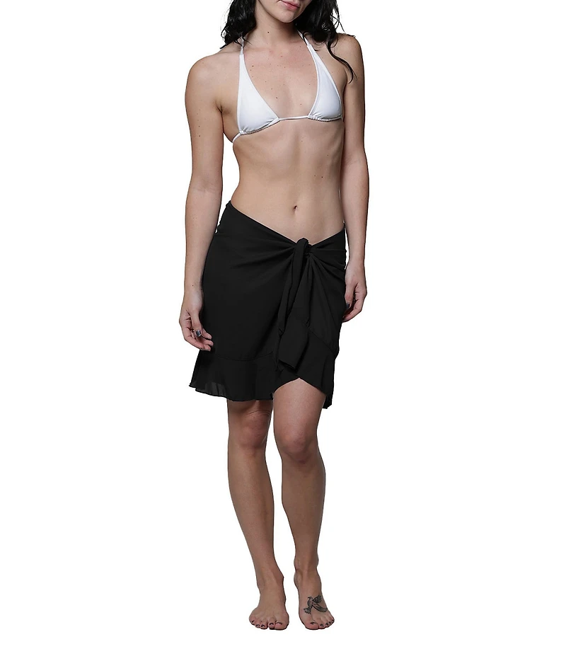 J Valdi Ruffle Short Sarong Swim Cover-Up