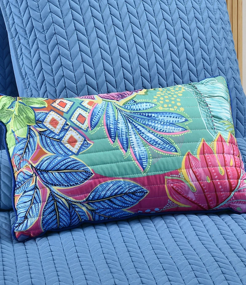 J. By J. Queen New York Hanalei Hawaiian-Inspired Quilted Boudoir Throw Pillow