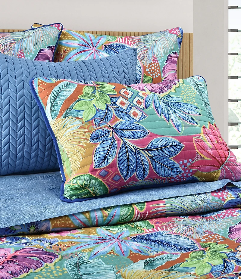 J. By J. Queen New York Hanalei Tropical Paradise Print Mini Quilt Set