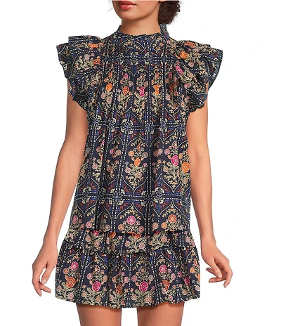 J. Marie Coordinating Woven Torian Short Sleeve Pleated Blouse