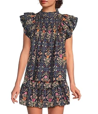 J. Marie Coordinating Woven Torian Short Sleeve Pleated Blouse