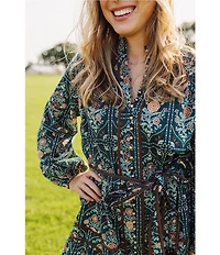 J. Marie Hazel Button Down Long Sleeve Mini Dress