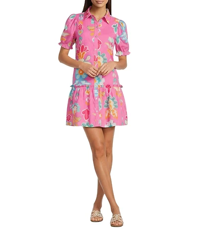 J.Marie Sailor Collared Button Up Shirt Mini Dress