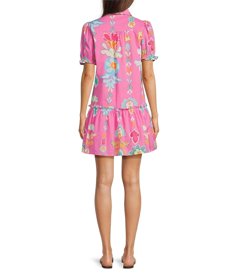 J.Marie Sailor Collared Button Up Shirt Mini Dress