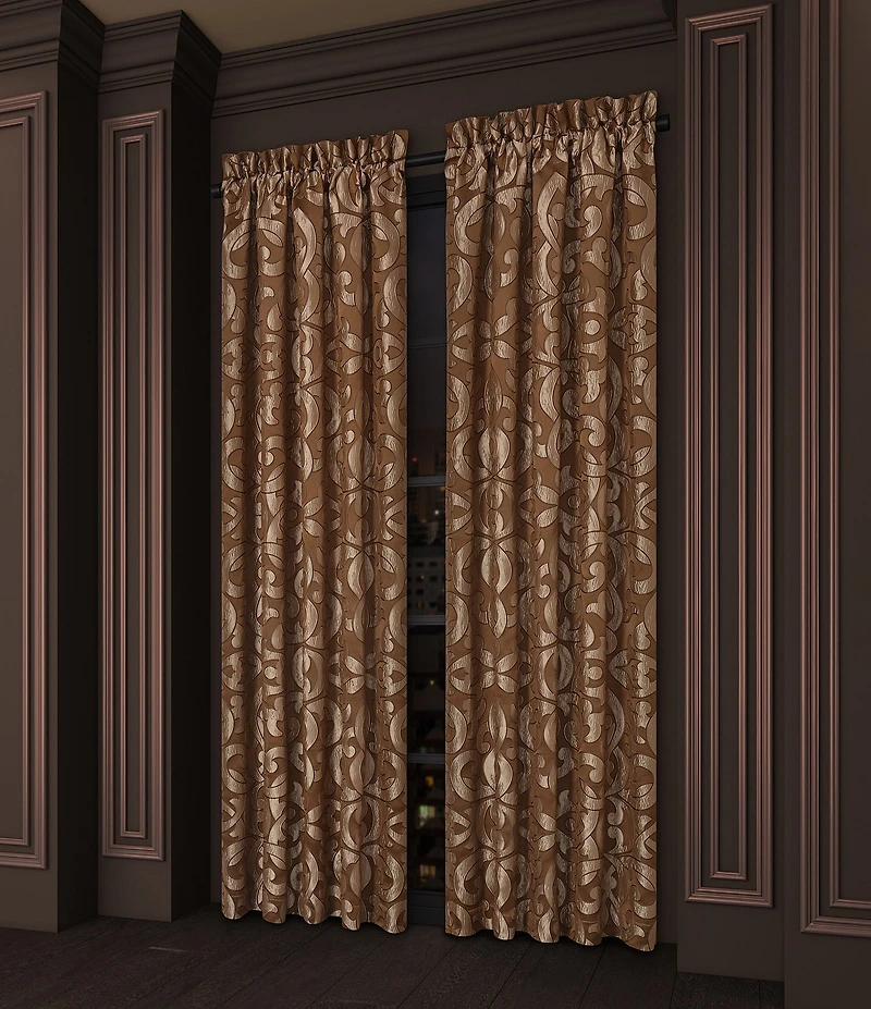 J. Queen New York La Boheme Scroll Damask Window Treatments