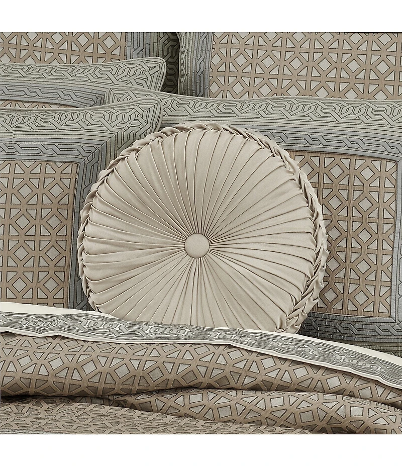 J. Queen New York Alaro Button-Tufted Round Pillow