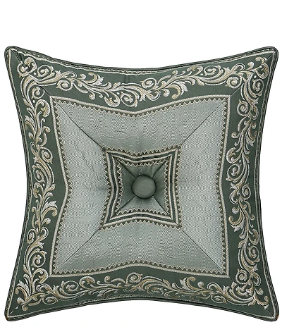 J. Queen New York Alina Mitered Button Tufted Square Luxury Accent Pillow
