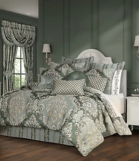 J. Queen New York Alina Mitered Button Tufted Square Luxury Accent Pillow