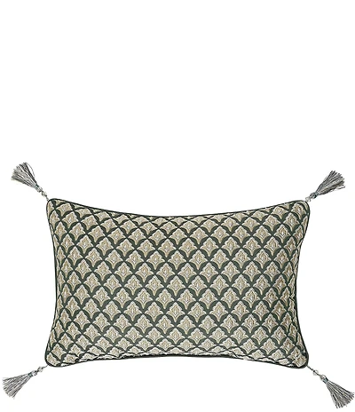 J. Queen New York Alina Tassel Woven Foulard Reversible Boudoir Decorative Pillow