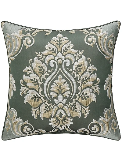 J. Queen New York Alina Woven Damask Reversible Decorative Square Pillow