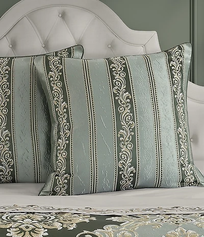 J. Queen New York Alina Woven Damask Striped Reversible Euro Sham