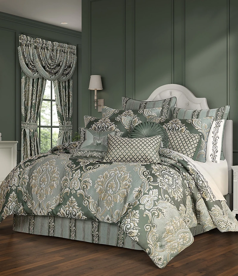 J. Queen New York Alina Woven Damask Striped Reversible Euro Sham