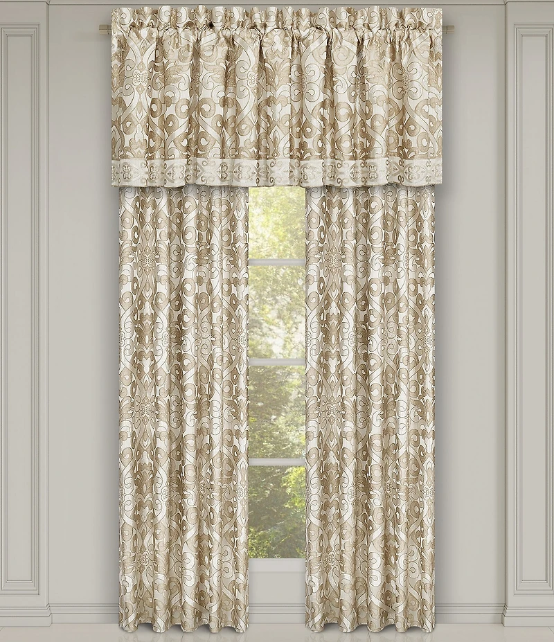 J. Queen New York Amaretto Grand Scale Jacquard Medallion Window Treatments