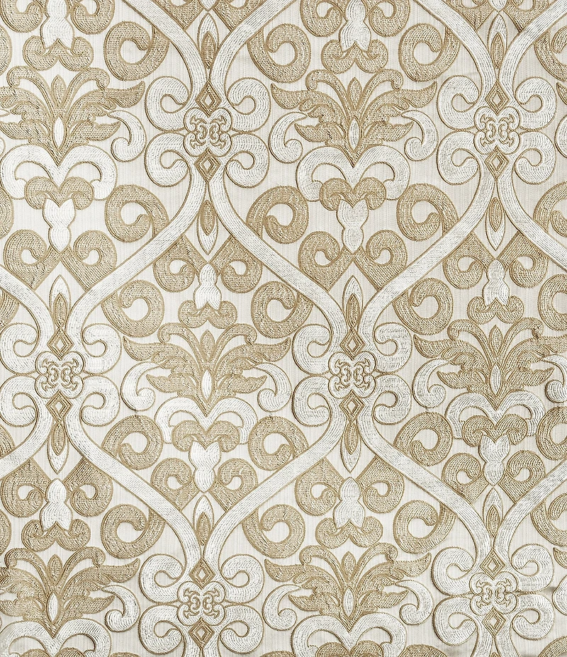 J. Queen New York Amaretto Grand Scale Jacquard Medallion Window Treatments