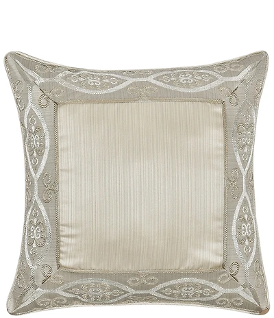 J. Queen New York Amaretto Woven Medallion Border 18#double; Square Decorative Pillow