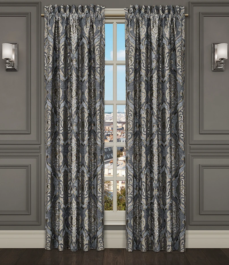 J. Queen New York Amici Iron Gate Damask Window Treatment