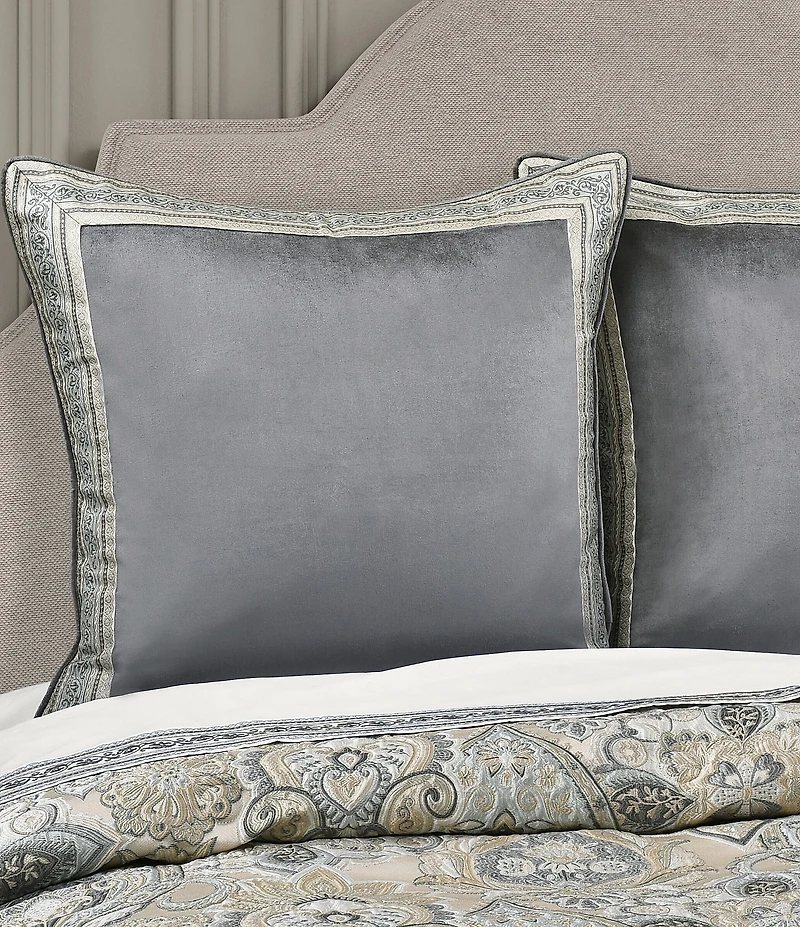J. Queen New York Annabelle Bordered with Woven Stripe Reversible Euro Sham