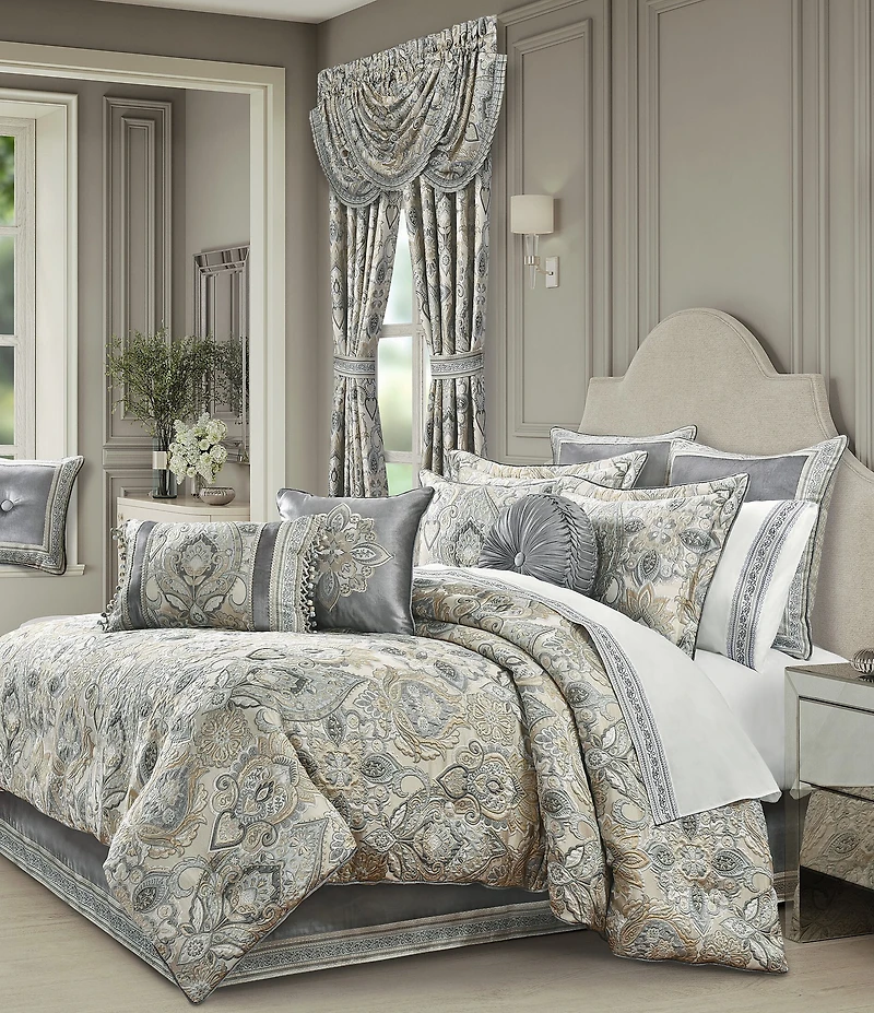 J. Queen New York Annabelle Bordered with Woven Stripe Reversible Euro Sham