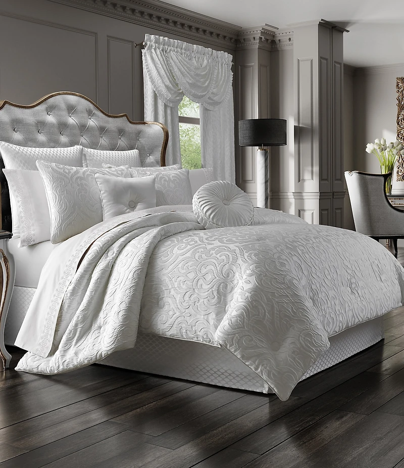 J. Queen New York Astoria Button-Tufted Satin Square Pillow