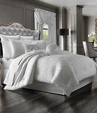 J. Queen New York Astoria Button-Tufted Satin Square Pillow